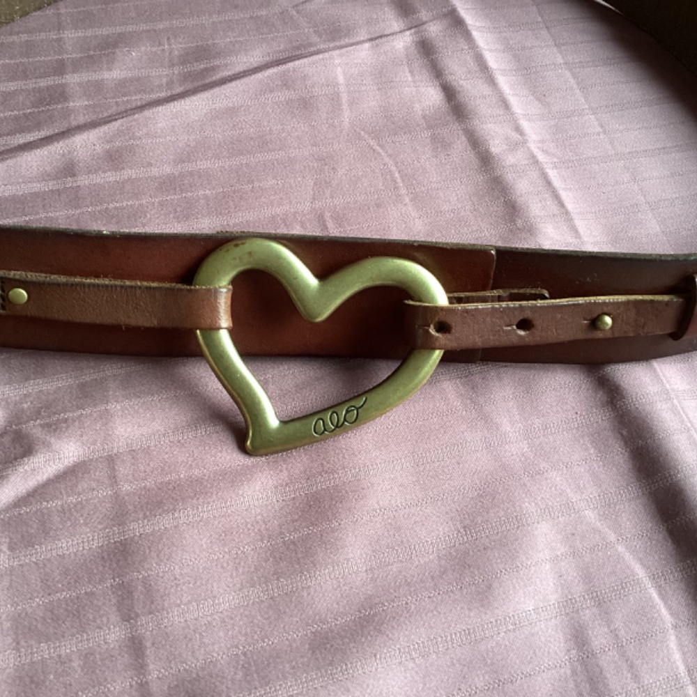 American Eagle Outfitters Brown Leather Heart Belt - Picture 3 of 9